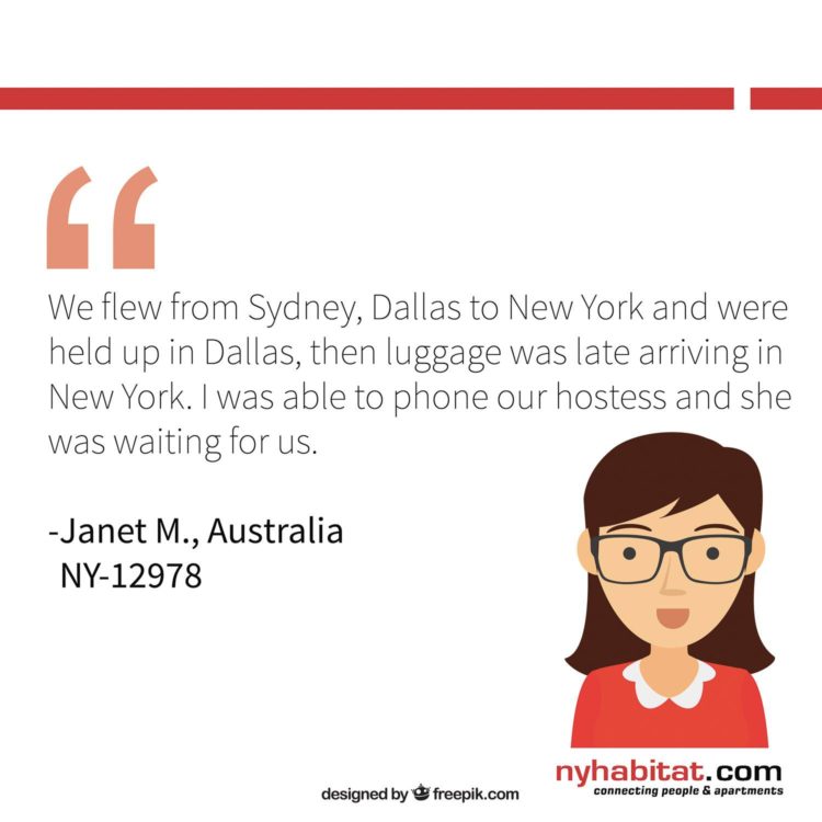 getting-around-LaGuardia-airport-transportation-guide-client-review-infographic-1 New York Habitat infographic featuring client reviews from past apartment tenants describing the benefits of connecting with an apartment host.