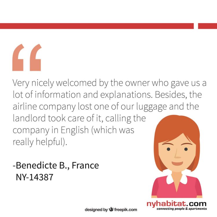 getting-around-LaGuardia-airport-transportation-guide-client-review-infographic-2 New York Habitat infographic featuring client reviews from past apartment tenants describing the benefits of connecting with an apartment host.