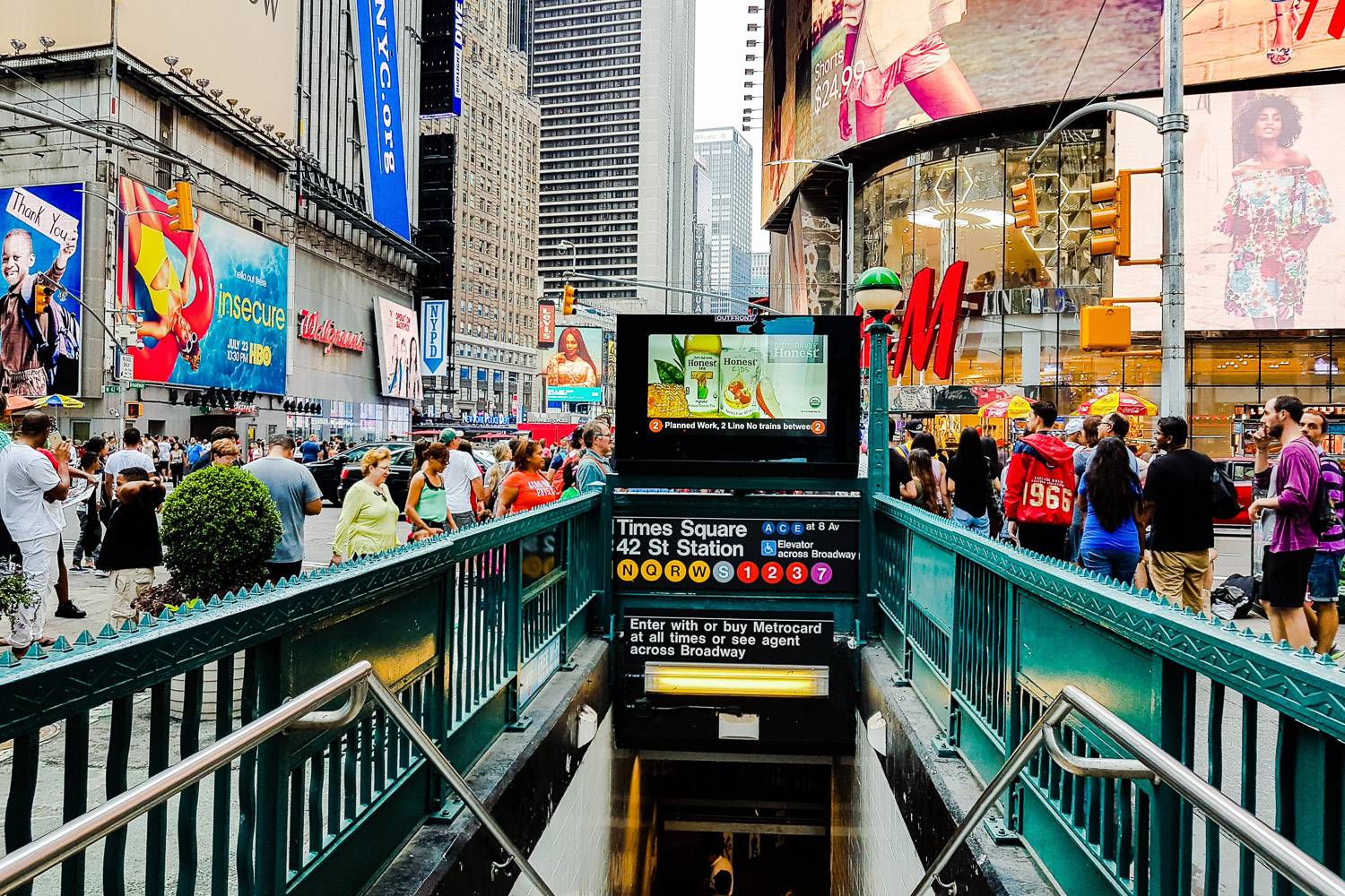 Image of entrance to Times Square – 42nd Street station in Times Square, New York City.