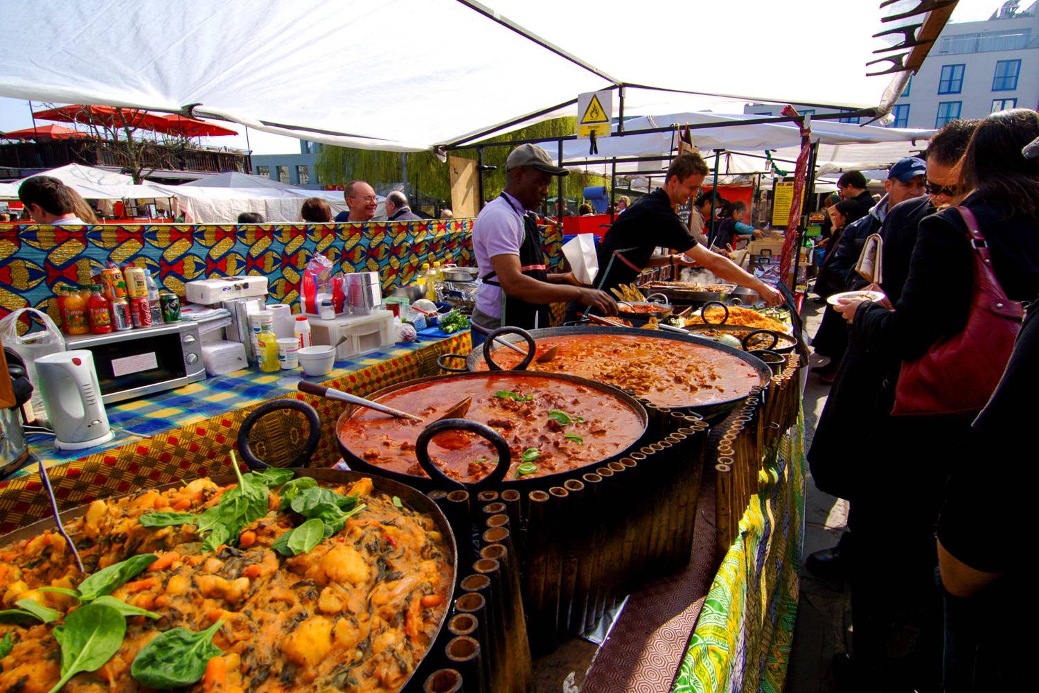 Image of a street food stall in London selling West African food.