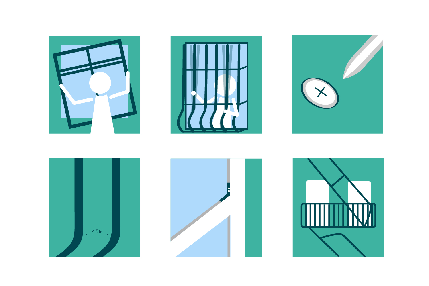 Infographic detailing a few basic tests New York City tenants can conduct on their apartment’s window guards.
