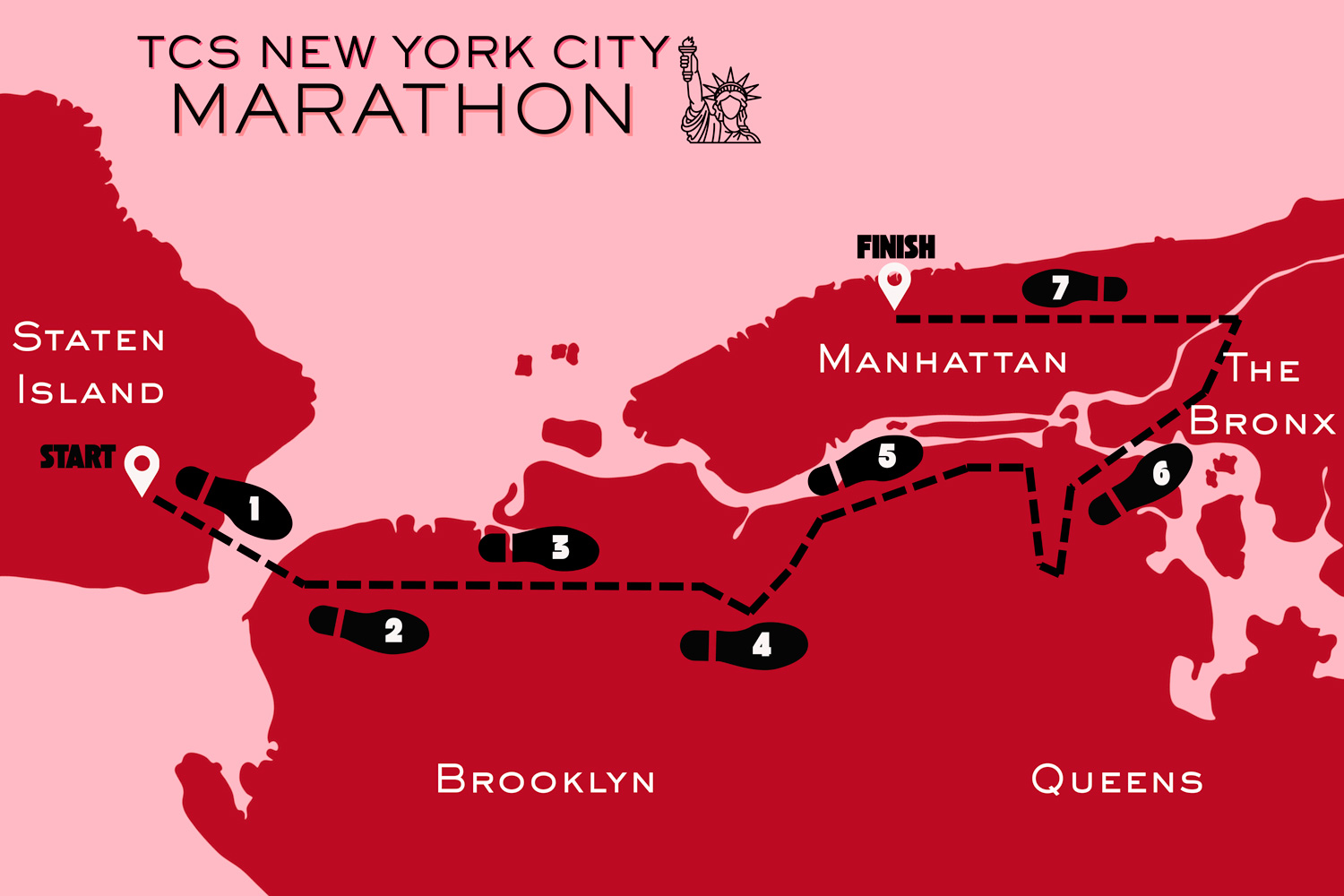 New York City Marathon map for 2025