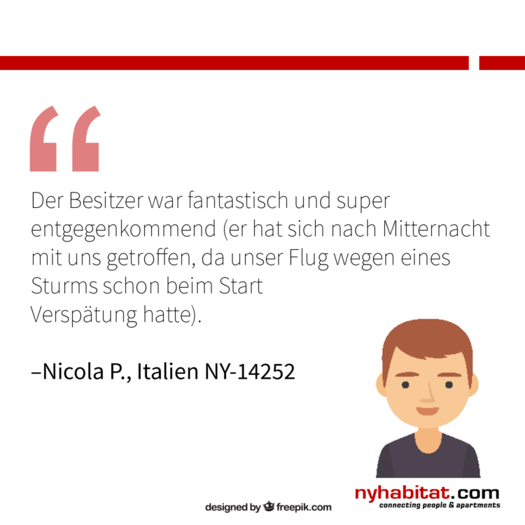 Flughafentransfer-jfk-leitfaden-Klient-Bewertung-Infografik-2 Infografik von New York Habitat mit Bewertungen von ehemaligen Klienten, die über die Vorteile einer Verbindung zum Vermieter berichten.