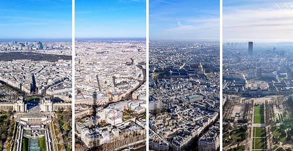 Bilder der Aussicht vom Eiffelturm in Paris aus