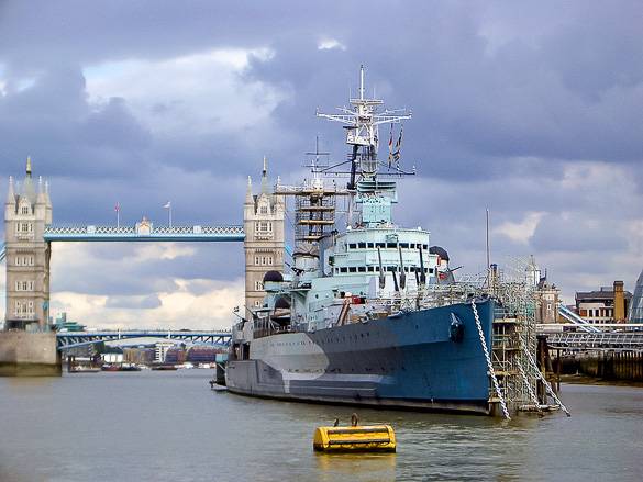 Bild der HMS Belfast in London