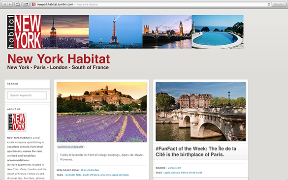 Screenshot der Tumblr Page von New York Habitat