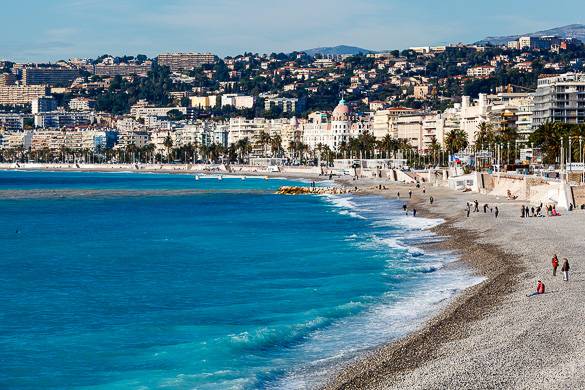 Foto vom Strand an der Promenade des Anglais in Nizza
