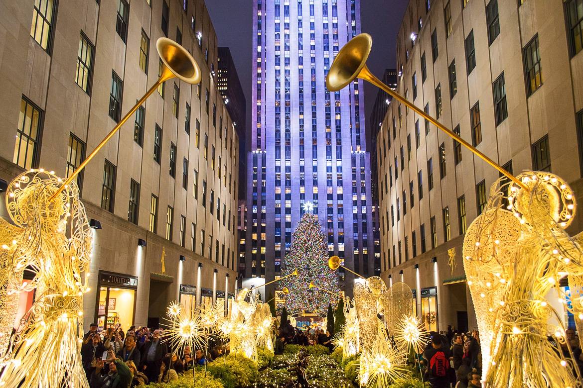 Bild des Rockefeller Centers in der Weihnachtszeit
