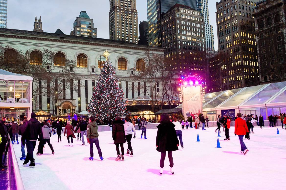 Bild von der Eislaufbahn im Bryant Park