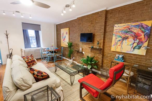 Bild des Wohnzimmers der Zweizimmerwohnung in Harlem (NY-16470)