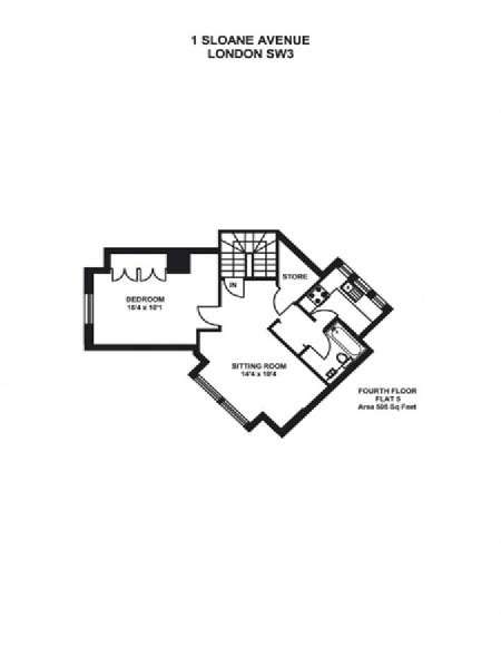 Londres T2 logement location appartement - plan schématique  (LN-320)
