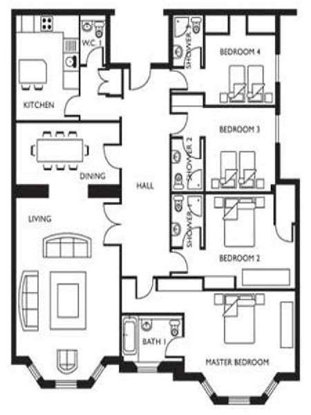 London 5 Zimmer wohnungsvermietung - layout  (LN-648)
