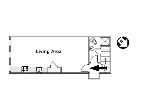 London Studio accommodation - apartment layout  (LN-681)