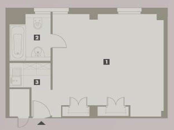 Londra Monolocale appartamento - piantina approssimativa dell' appartamento  (LN-698)