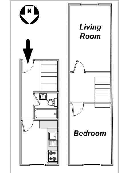 London 2 Zimmer wohnungsvermietung - layout  (LN-779)