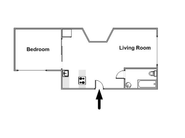 Londres 1 Dormitorio alojamiento - esquema  (LN-815)