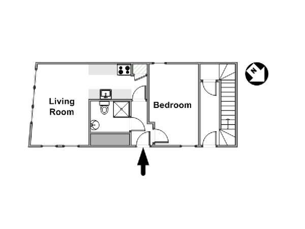 Londra 1 Camera da letto appartamento casa vacanze - piantina approssimativa dell' appartamento  (LN-930)