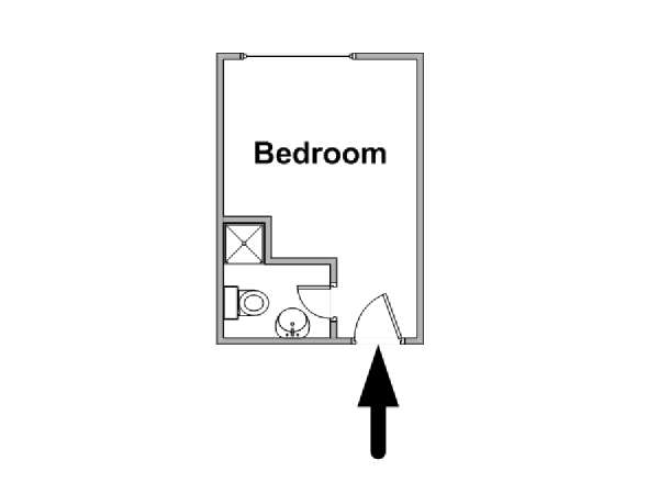 Londres Studio T1 logement location appartement - plan schématique  (LN-1431)