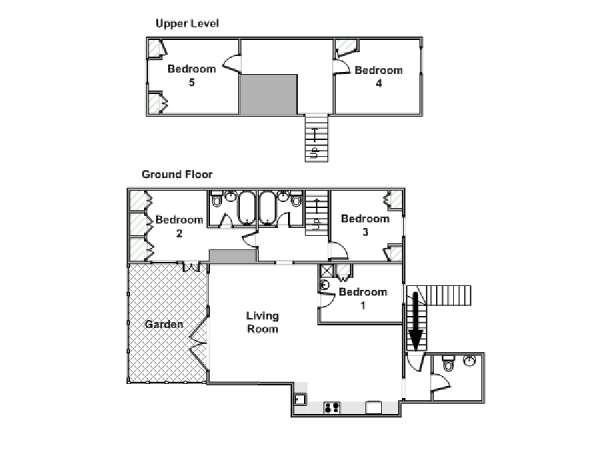 Londra 5 Camere da letto appartamento - piantina approssimativa dell' appartamento  (LN-1432)