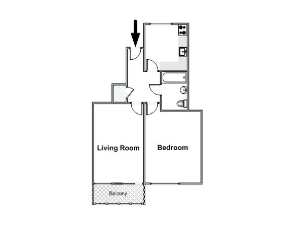 Londres T2 logement location appartement - plan schématique  (LN-1471)