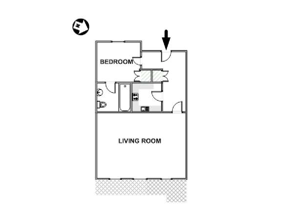 Londra 1 Camera da letto appartamento casa vacanze - piantina approssimativa dell' appartamento  (LN-1960)