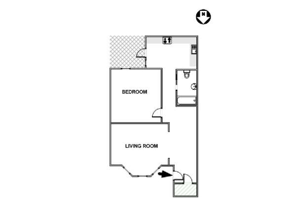 London 1 Bedroom accommodation - apartment layout  (LN-1961)