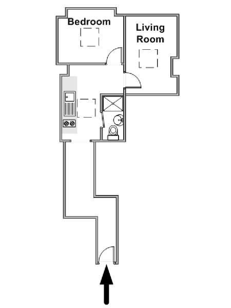 Londres T2 logement location appartement - plan schématique  (LN-1975)