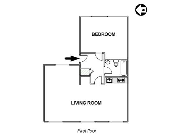 London 1 Bedroom apartment - apartment layout  (LN-1996)