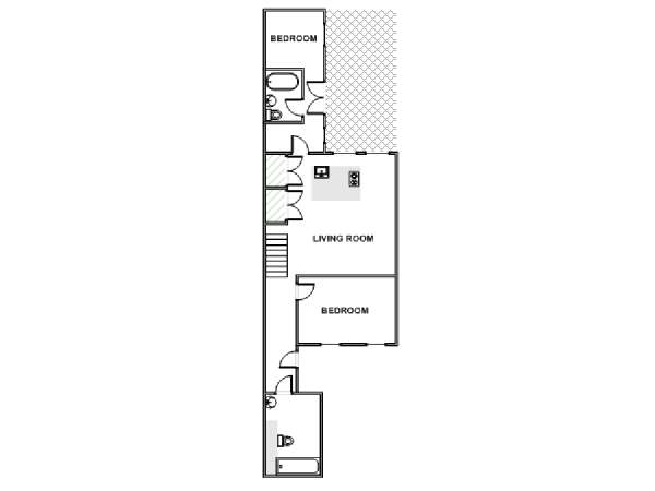 Londres T3 - Duplex logement location appartement - plan schématique  (LN-1997)