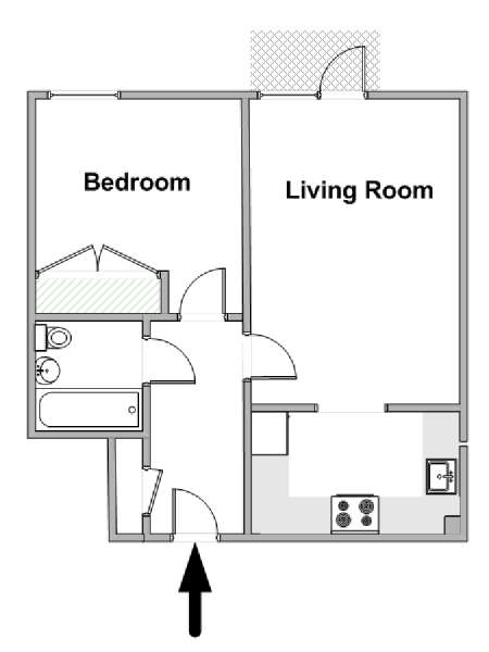 Londres 1 Dormitorio apartamento - esquema  (LN-2019)