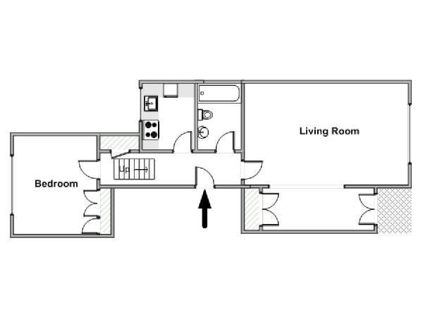 Londres T2 logement location appartement - plan schématique  (LN-2021)