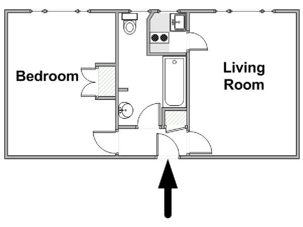 Londres 1 Dormitorio apartamento - esquema  (LN-2080)