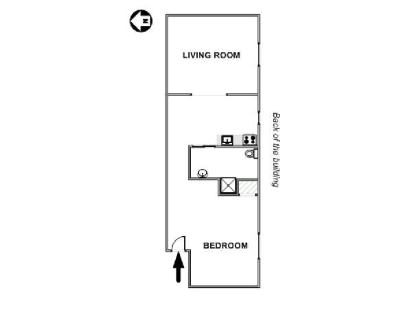 New York 1 Bedroom apartment - apartment layout  (NY-481)