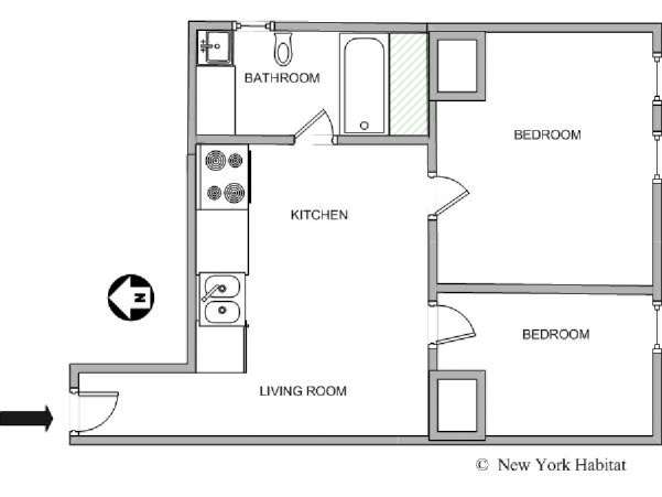 New York 3 Zimmer wohnungsvermietung - layout  (NY-10262)