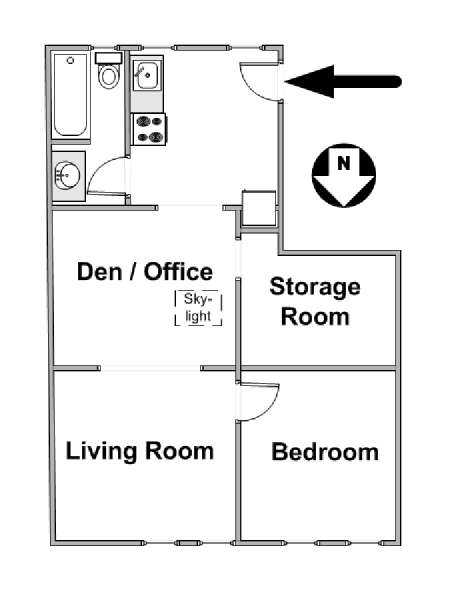 Nueva York 1 Dormitorio apartamento - esquema  (NY-10397)
