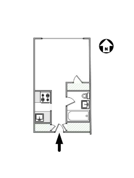 New York Studio T1 logement location appartement - plan sch&eacute;matique  (NY-10598)