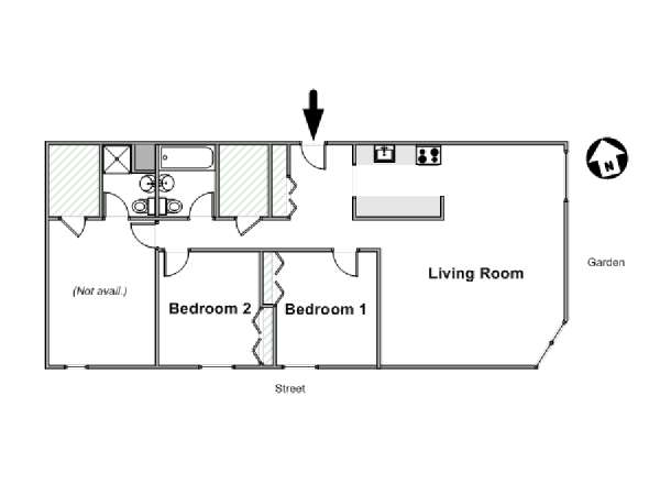 New York 3 Camere da letto stanza in affitto - piantina approssimativa dell' appartamento  (NY-10744)