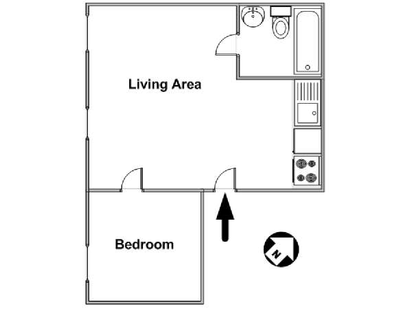 New York 1 Bedroom apartment - apartment layout  (NY-11177)