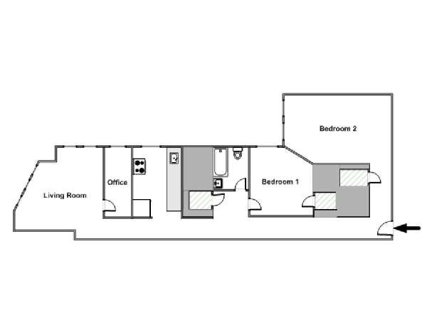 Nueva York 2 Dormitorios piso para compartir - esquema  (NY-11564)