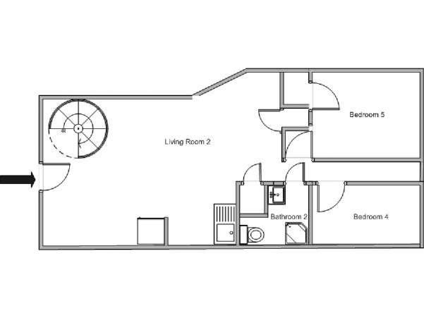 New York 5 Camere da letto - Duplex appartamento - piantina approssimativa dell' appartamento 2 (NY-11758)