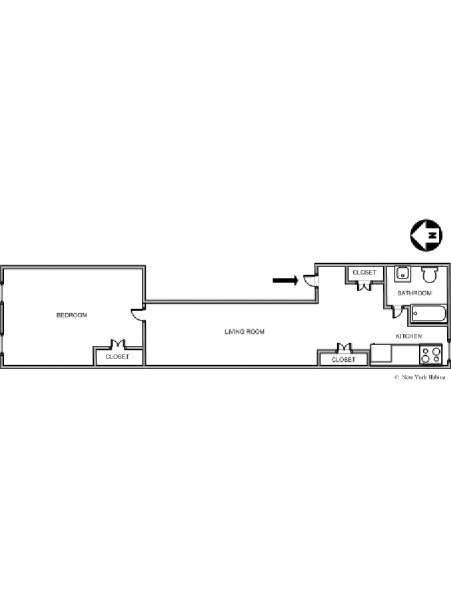 New York 1 Bedroom apartment - apartment layout  (NY-11778)