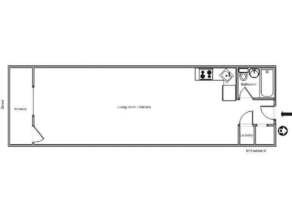 New York Studio apartment - apartment layout  (NY-11935)