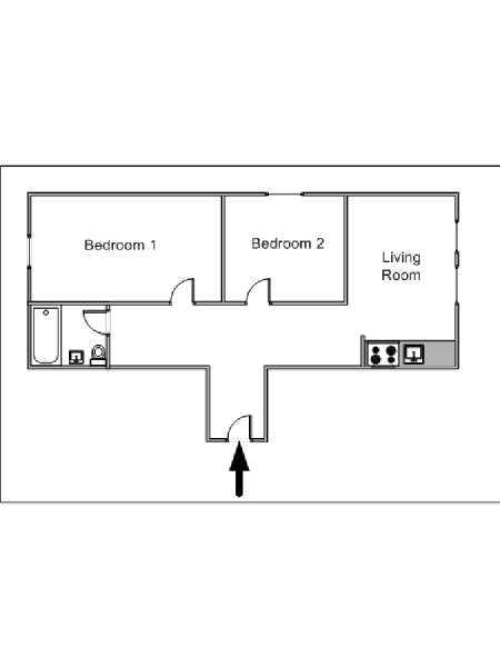 New York T3 appartement location vacances - plan schématique  (NY-11972)