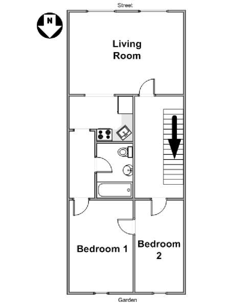 New York 2 Bedroom apartment - apartment layout  (NY-12068)