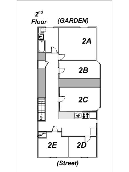 New York 3 Bedroom roommate share apartment - apartment layout  (NY-12231)