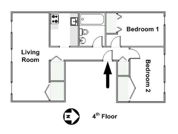 Nueva York 2 Dormitorios piso para compartir - esquema  (NY-12248)