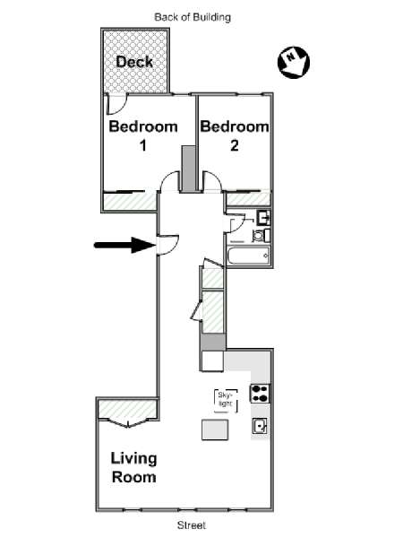 New York 2 Bedroom accommodation - apartment layout  (NY-12256)