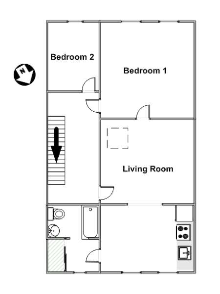 New York 2 Bedroom apartment - apartment layout  (NY-12270)