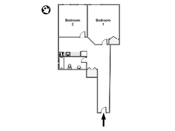 New York 2 Camere da letto appartamento - piantina approssimativa dell' appartamento  (NY-12321)