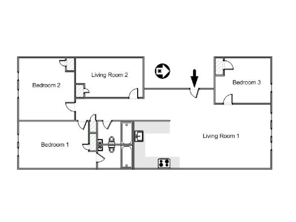 Nueva York 3 Dormitorios apartamento - esquema  (NY-12445)